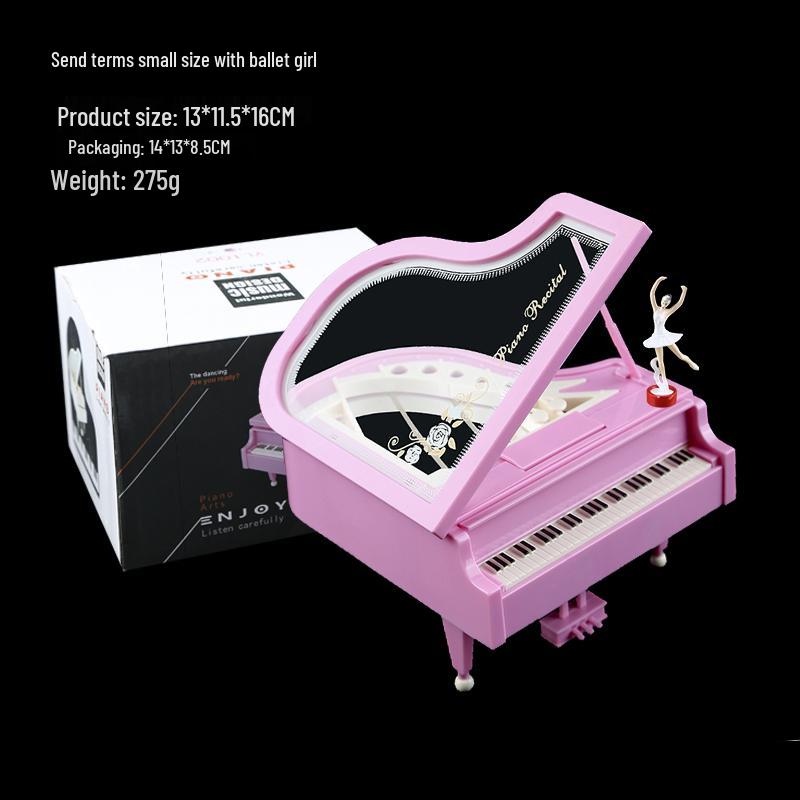 White Ballet Dancing Girl Grand Piano Music Box - Cute Birthday Ornament