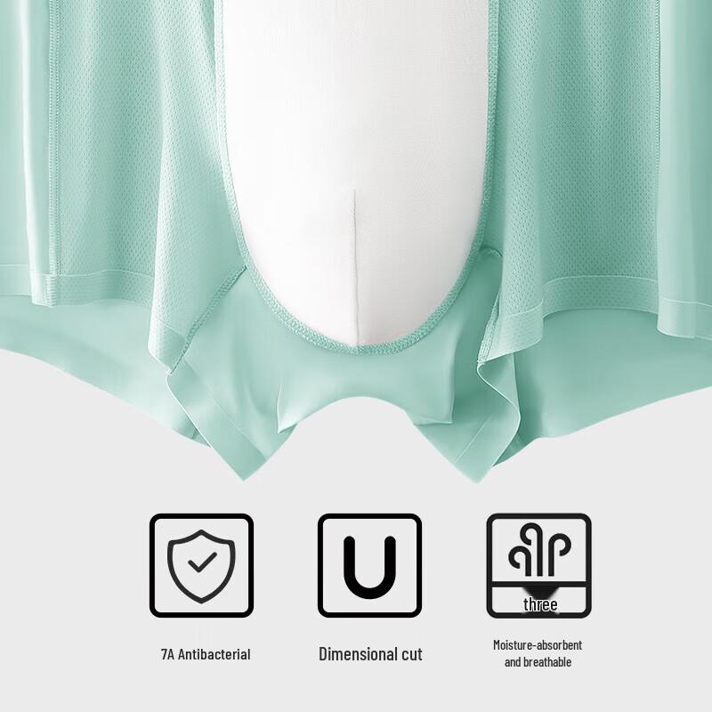 Men's Ice Silk Seamless Antibacterial Boxer Briefs