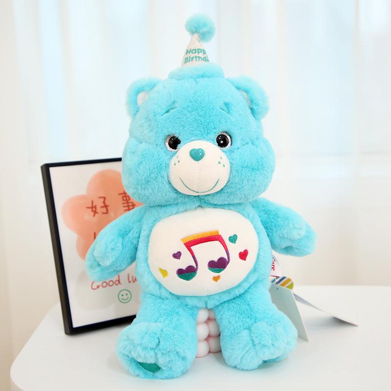 33cm Genuine Carebears Happy Birthday Series Colorful Bear Plush Doll Comfort Toy Children's Birthday Gift
