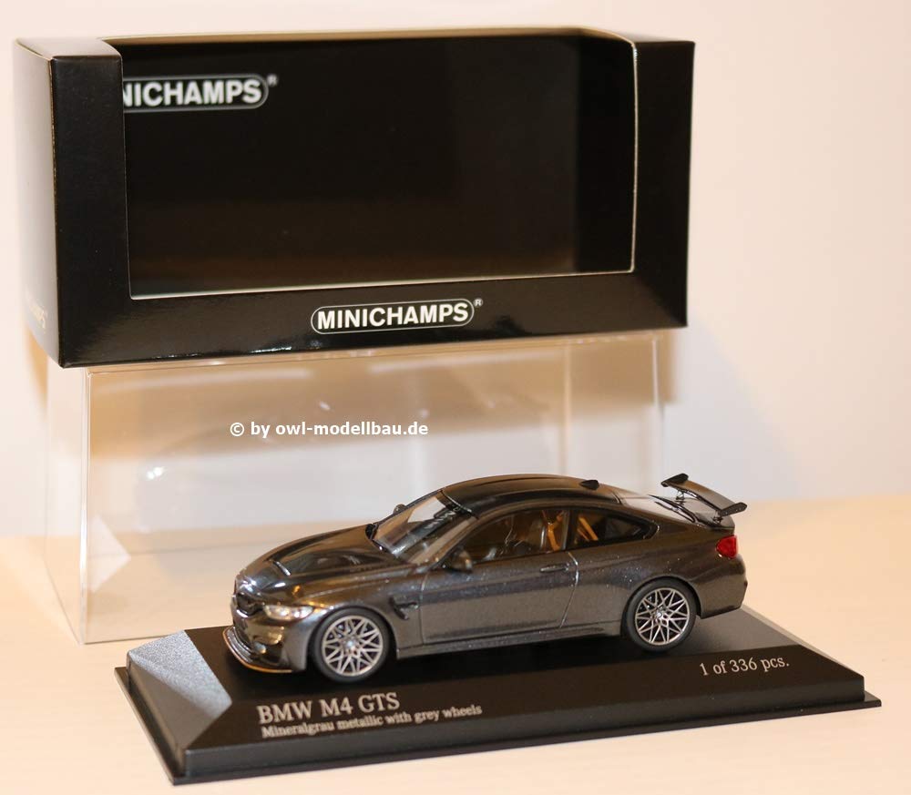 Minichamps scale BMW M4 GTS 2016 Gray Metallic with Gray Wheels 1/43