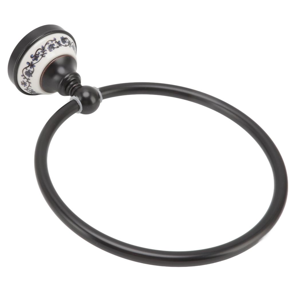 Towel Ring Bathroom Wall Mounted Stand Holder Rack Antique Brass Porcelain Accessories