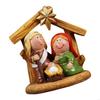 Christmas Nativity Scene Resins Miniature Figurines Cartoon Manger Scene Statues Tabletop Holiday Decoration Ornament M68E