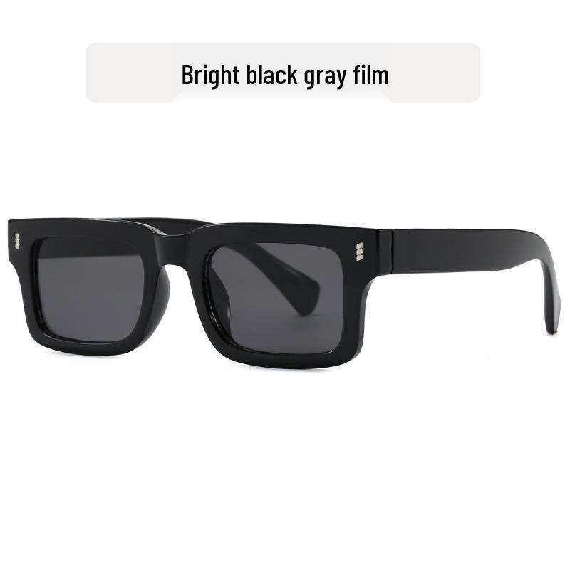 Men s  Women s Black Square Rectangle Sunglasses - European American Style, Trendy Personality Glasses As Shown