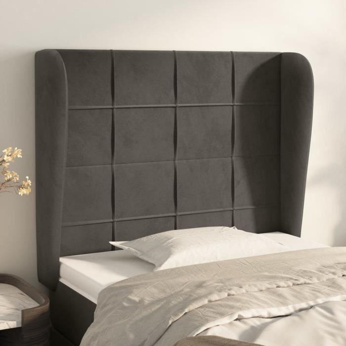 VidaXL Headboard with Ears Dark Grey 83x23x118-128 Cm Velvet3117987