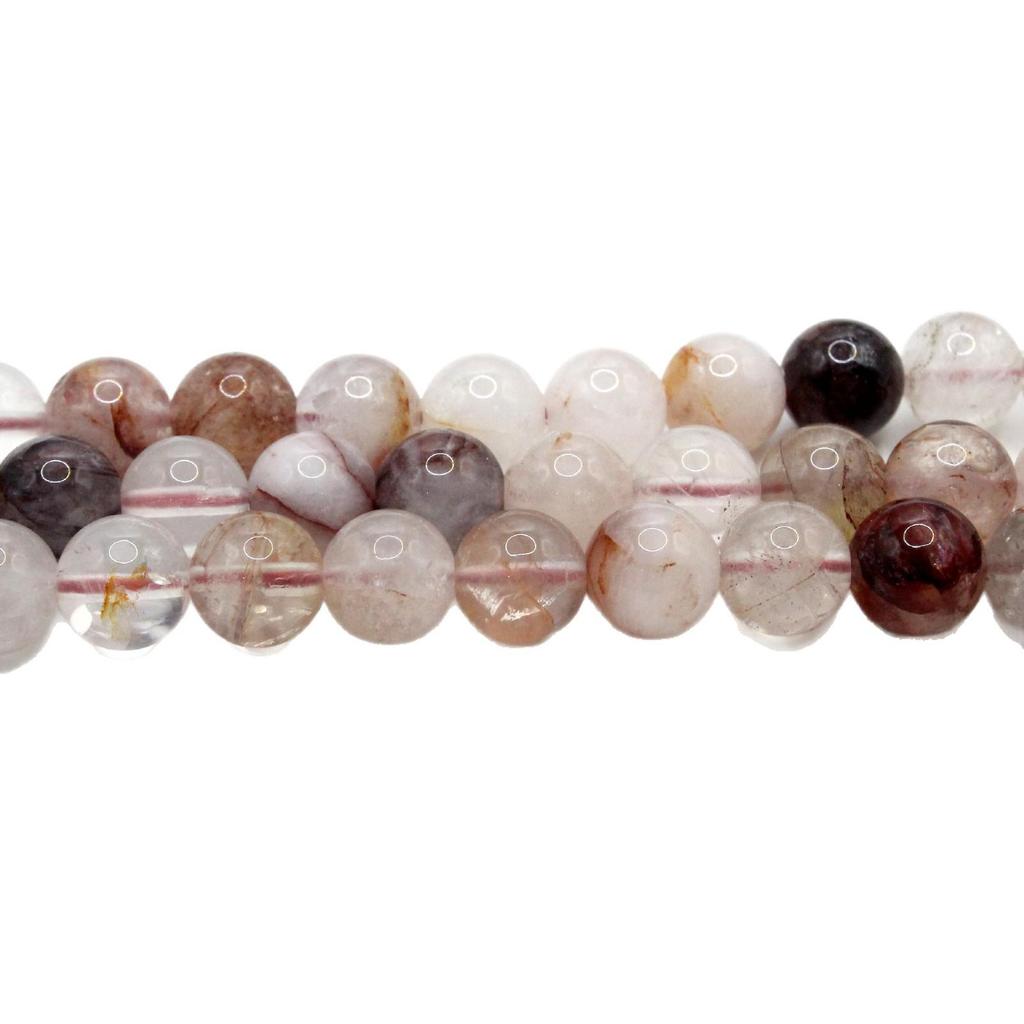 Red Phantom Quartz Round Loose Beads for DIY Jewelry and Accessories