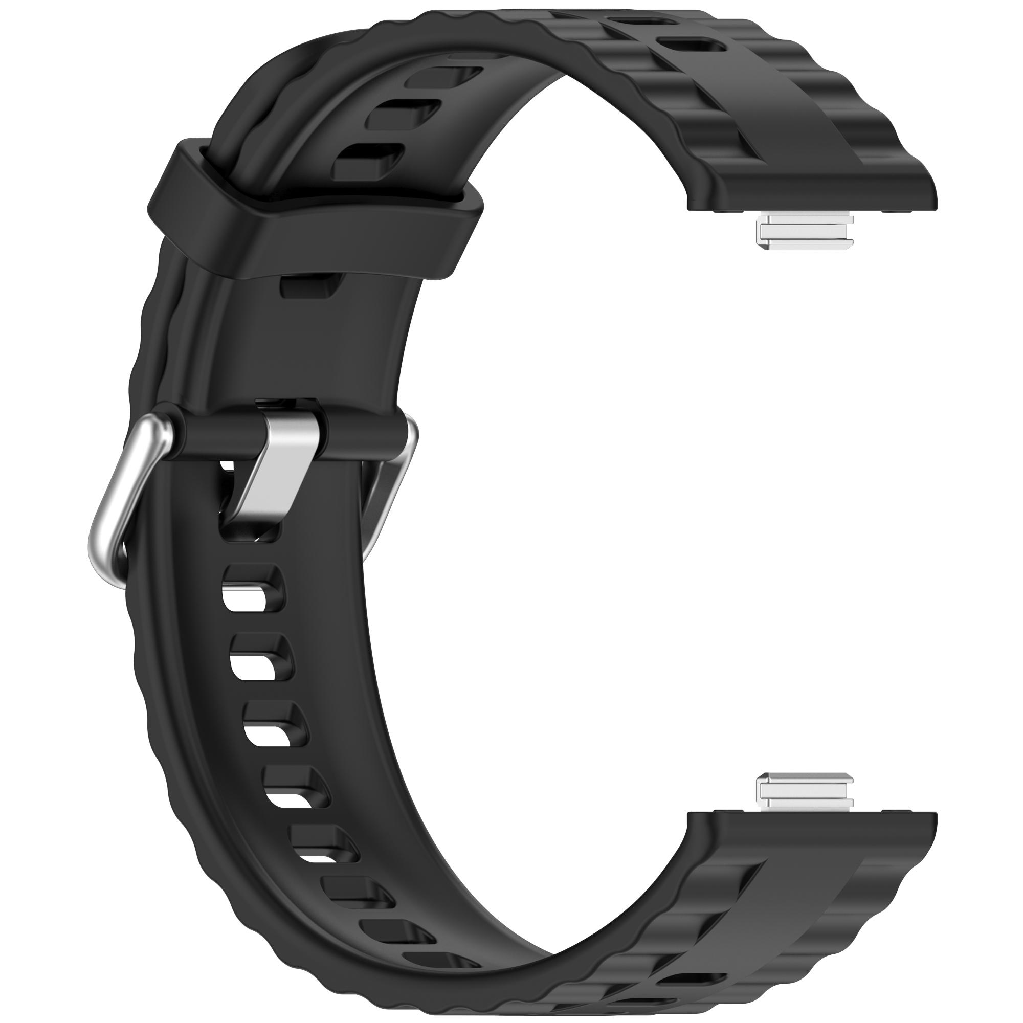 

Silicone Strap with Silver Buckle for Huawei Watch Fit 4 Pro/4/3 Breathable Watch Band Plum