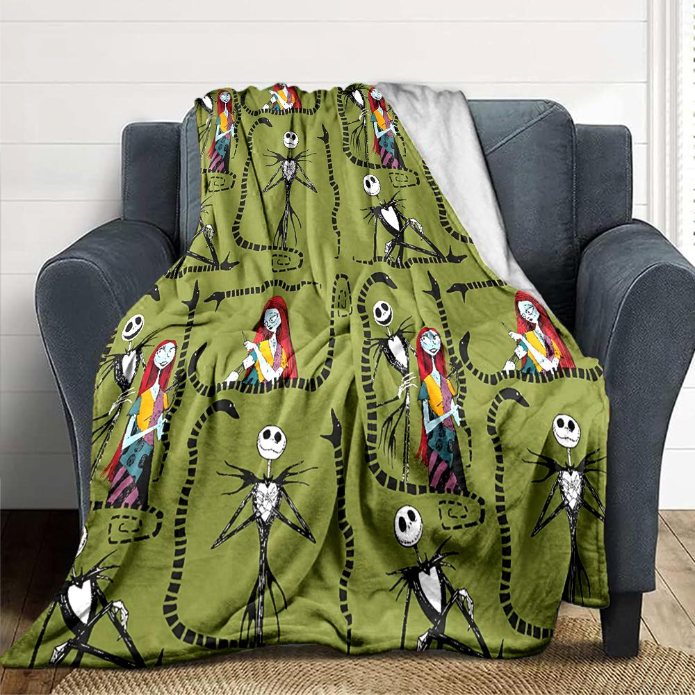 1Pc Christmas Nightmare Before Christmas Blanket Soft Throw Blanket For Home Bedroom Bed Sofa Travel Office Solid Christmas Blanket