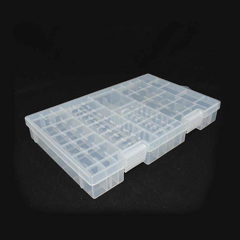Suport pentru baterii durabile pentru AA AAA CD 9V, recipient mare, portabil, transparent, rezistent la praf, cutie de depozitare pentru baterii, carcasă din plastic