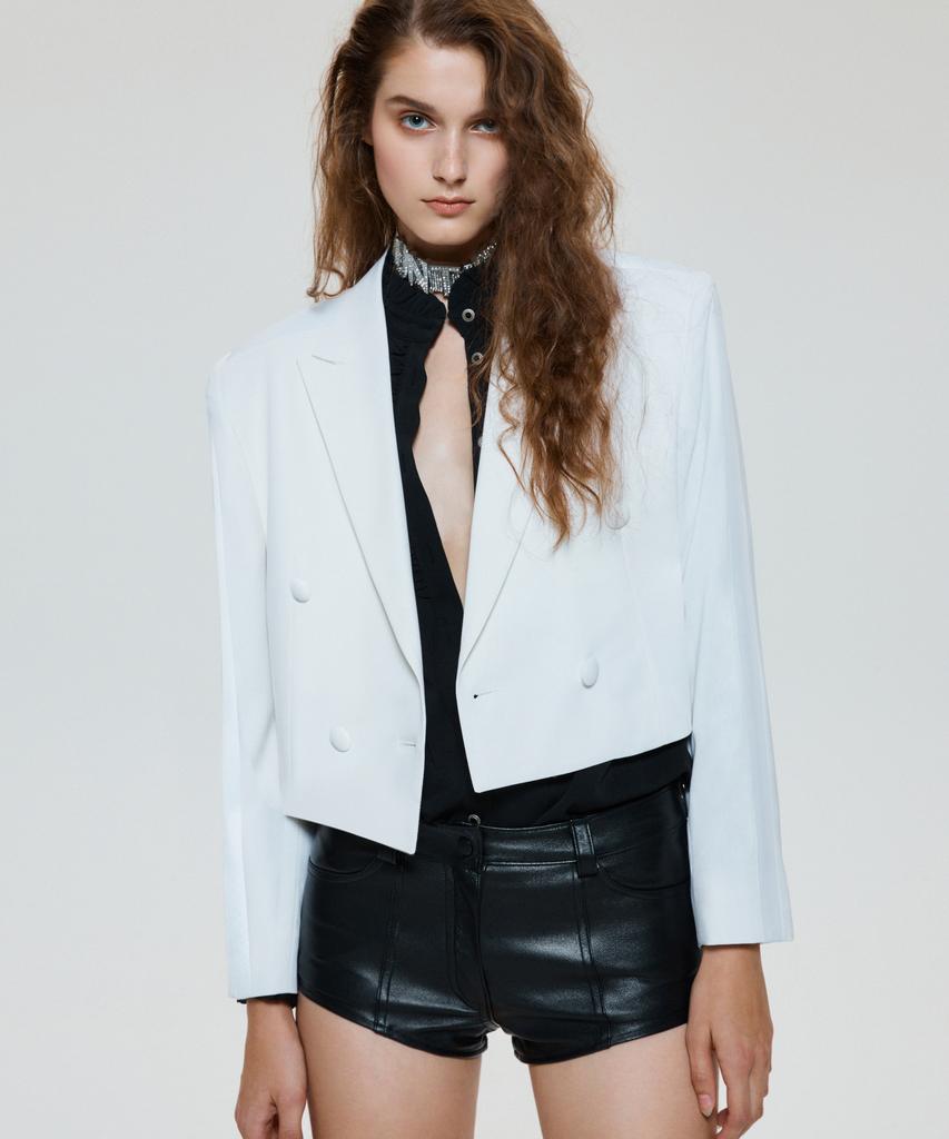 Untage Wool Tuxedo Crop Jacket[White(Unisex)]_Uth-Fb10