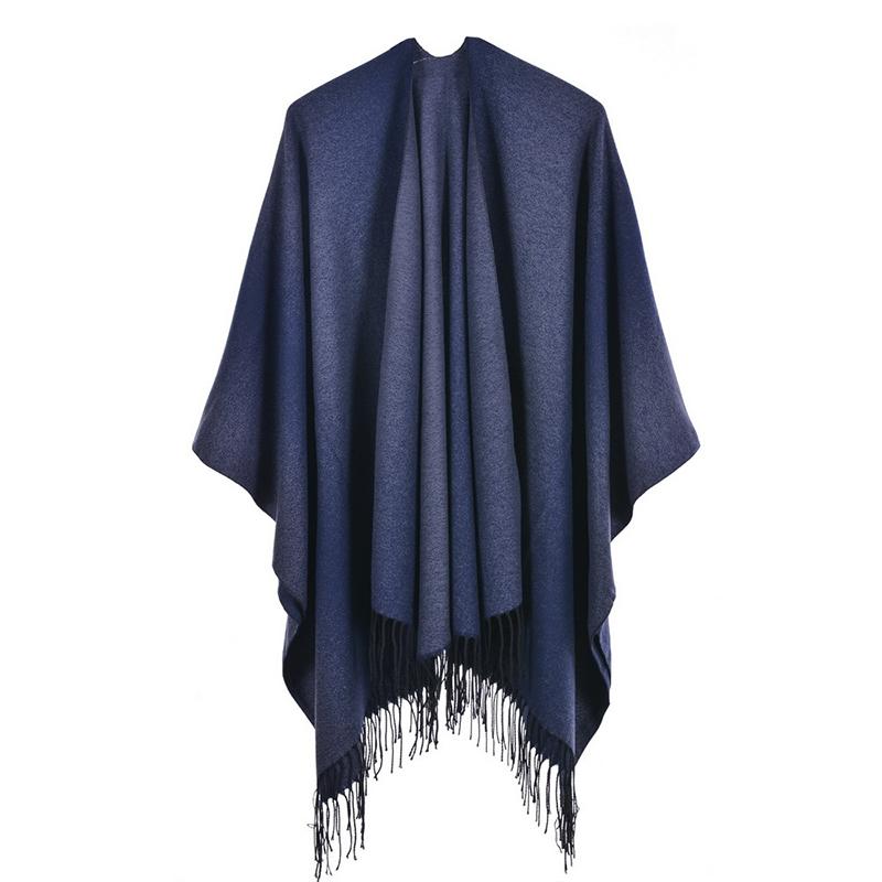 

Imitation Cashmere Women Scarf Winter Classic Solid Tassel Poncho Warm Femme Wrap Blanket Capa Para Mujer Pashmina Shawls Pareo one size