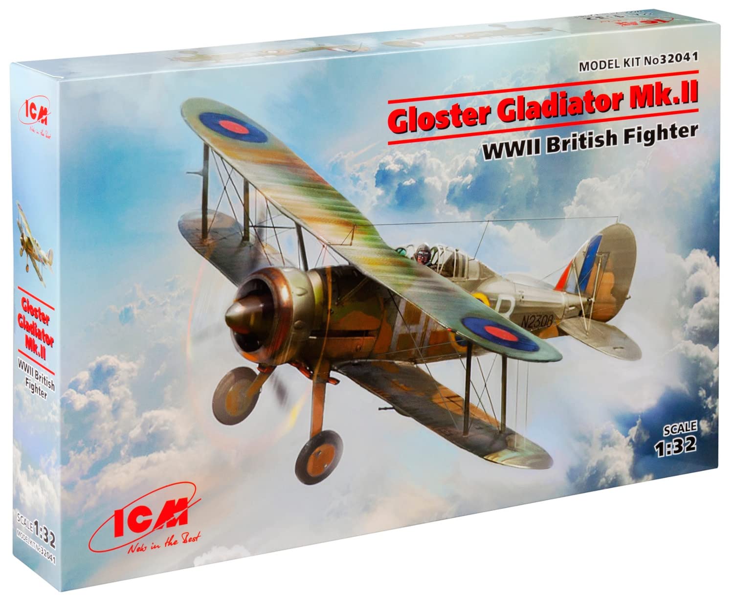 

ICM WWII British Fighter Gloster Gladiator Plastic Model Kit 32041 1/32 Mk.II (Airplane)