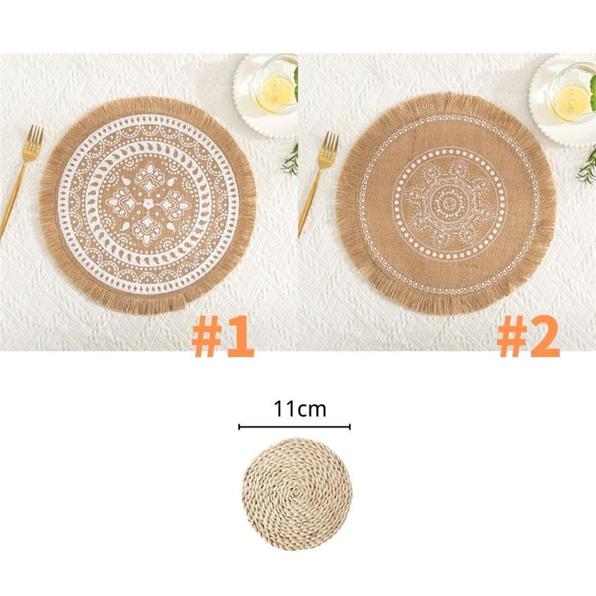 Cheap Jute Placemat Portable Woven Placemats with Tassel Placemats