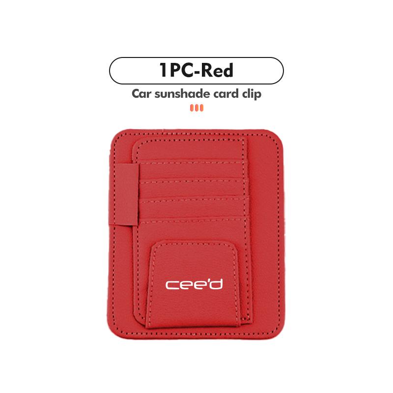 Car Sun Visor Organizer Multi-Pocket Business Card Storage Accessory For KIA Cerato Proceed Venga Stonic Picanto Sorento Stinger