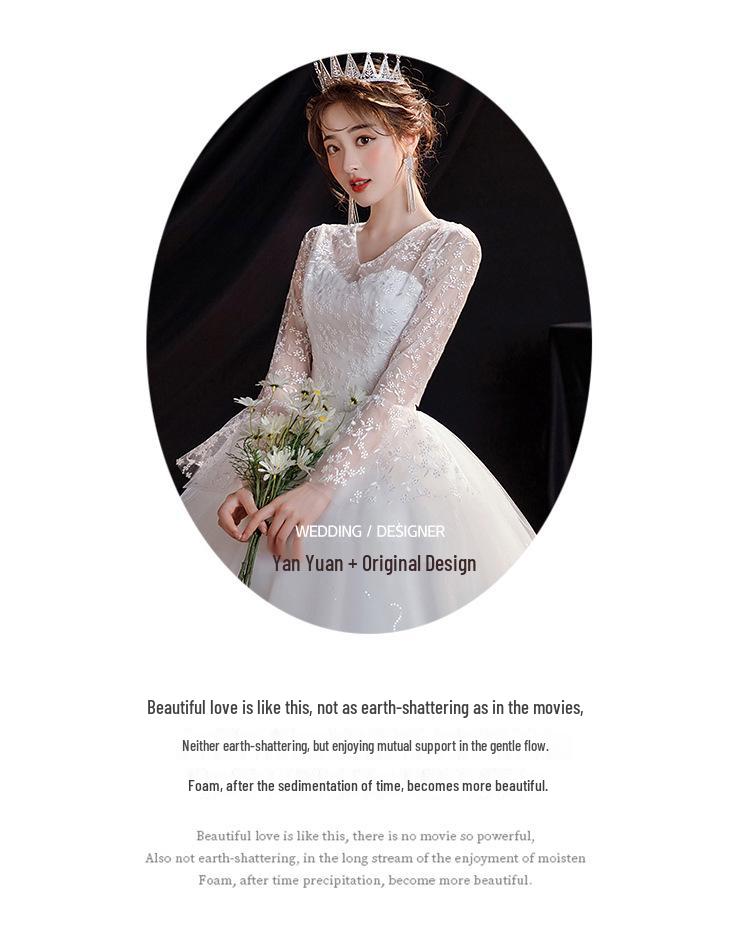 2025 Traumhaftes V-Ausschnitt Spitzen-Hochzeitskleid für Frauen - Märchenhaftes Brautkleid