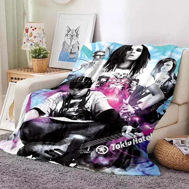 Tokio Hotel Band Retro Printed Blanket Warm Blanket Flannel Soft and Comfortable Blanket Home Travel Bedding Birthday Gift