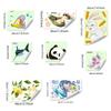 Luminous Dolphin Panda Rabbit Animal Flower Toilet Sticker Self-Adhesive Pvc Bathroom Home Decoration Green Dream Fun Pattern