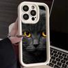 LZ3 Black Cat Green Eyes Silicone Phone Case for iPhone 11 13 14 15 16 Pro Max 7 8 16 Plus 12 Mini XS Max XR Shockproof Back Cover