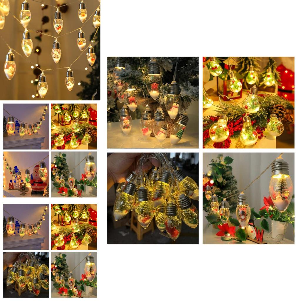 Joyous Christmas Decoration Lights With Cartoon Characters And Transparent Bulbs For Festive Cheer