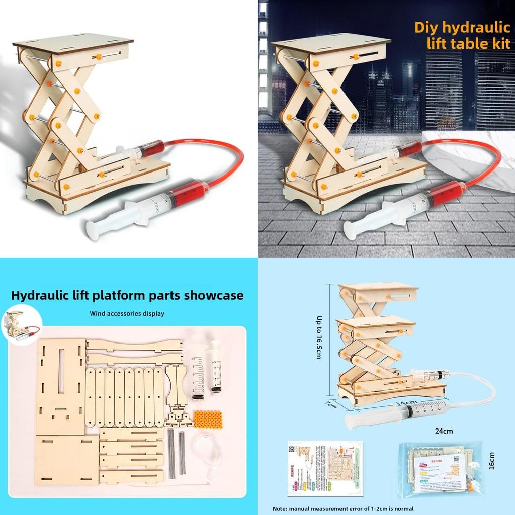 Holz-Hydraulikheber für Kinder Wissenschaft DIY-Bausatz Mit Pädagogischem Physikspielzeug Für Kinder