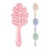 2Pcs Hollow Leaf Shampoo Brush with Long Handle Hanging Men Women Portable Travel Hair Growth Scalp Massage Scrubber Cleaning Brush