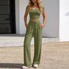 Ladies' Casual Slim Fit Two-piece Set With Short Sleeves And Long Pants