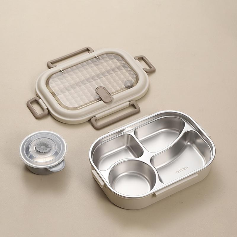 Isolierte Lunchbox aus 304 Edelstahl, unterteilte Lunchbox, für Büroangestellte, tragbare Bento-Box mit großer Kapazität, versiegelte Bento-Lunchbox