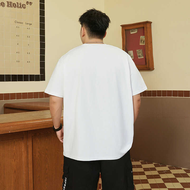 Large Size Soft Sports Casual Hundred Stretch Wrinkle Loose Men's Fashion Short Sleeve Top Comfortable T Shirt