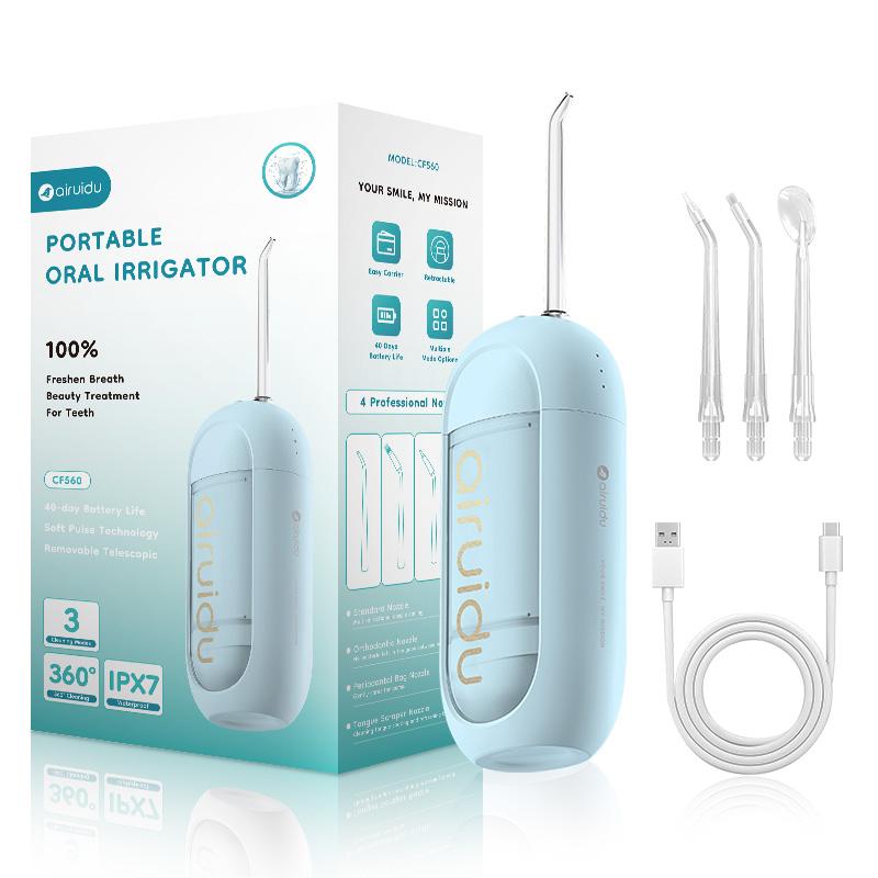 

Портативный ирригатор для полости рта, стоматологический водный пистолет, мини-мощный ирригатор для чистки зубов, зубная нить, телескопический резервуар, домашняя дорожная сумка синий