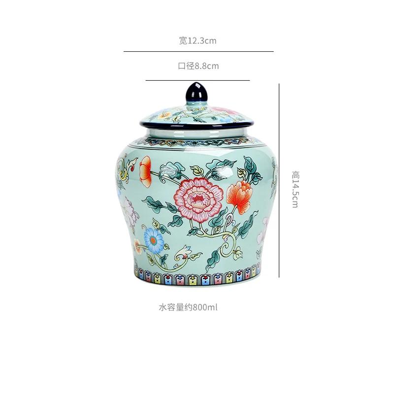 Ceramic tea jar Enamel General Jar moisture-proof sealed jars green tea home storage jars tea and sugar coffee storage boxes