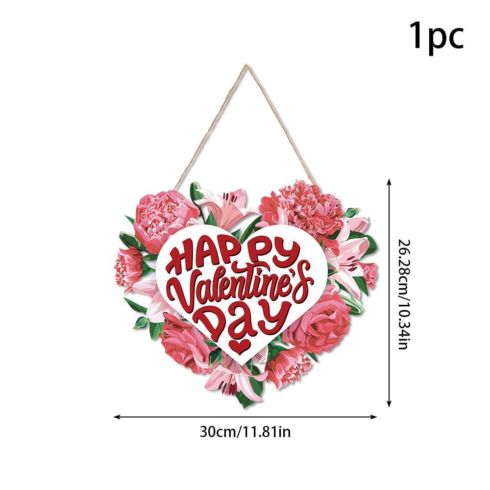 Day Valentines Paper Door Hanging With Heart Flower Design For Party Decor