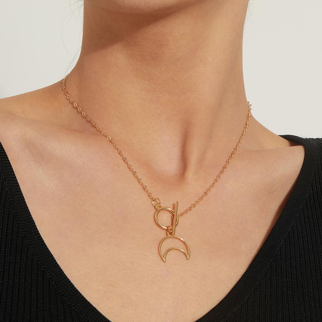 Europe, America, Simple Double-layer Stacked Back Chain Love Necklace Female, Harajuku Hip-hop Peach Heart Necklace
