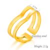 Gold Tone Silver Tone Color Latest Women Trendy Stylish Stainless Steel Geometric Smooth Waves Rings Open Finger Rings Jewelry Trend RingsFashion