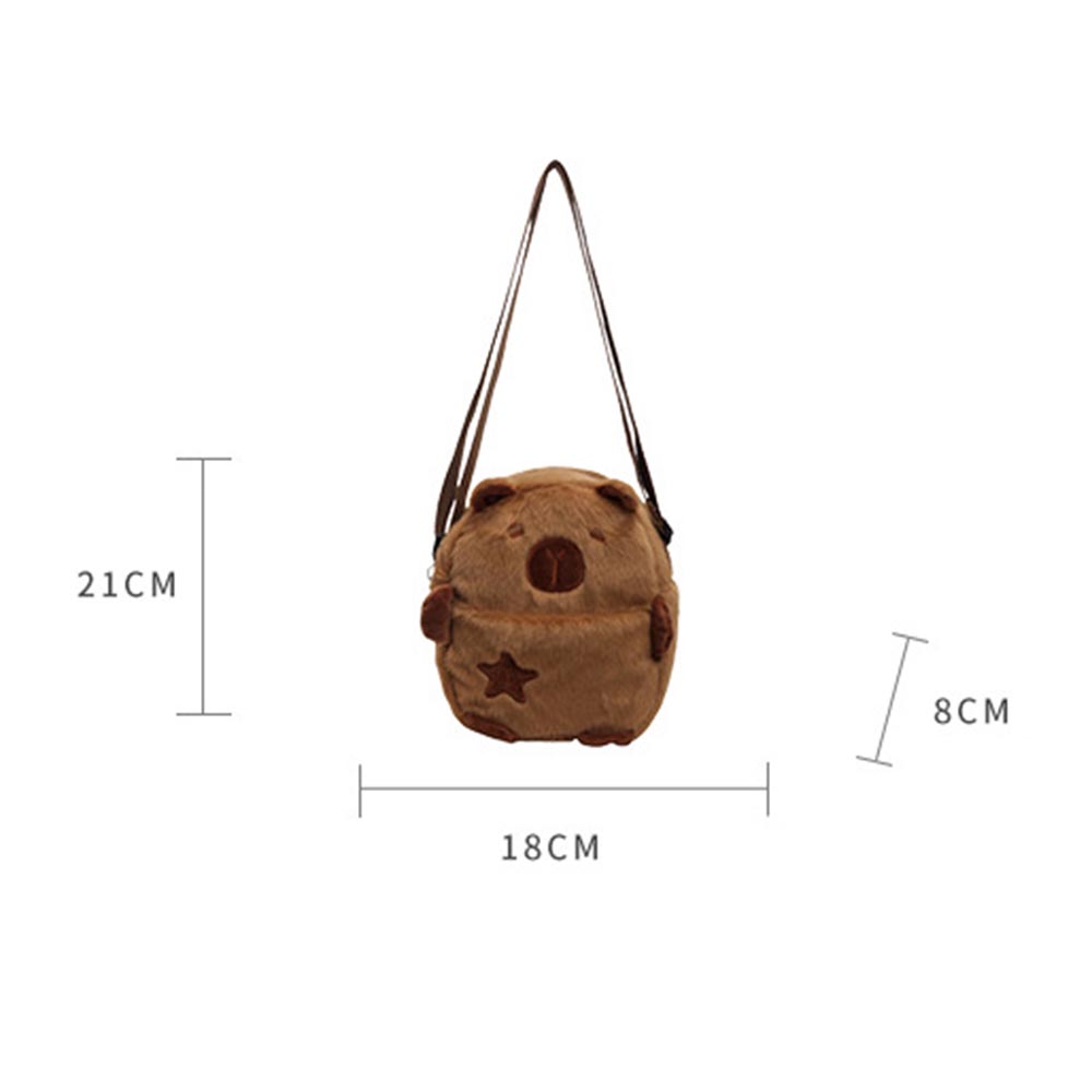 Cute Plush Capybara Crossbody Bag Large Capacity Cartoon Shoulder Purse For Girls With Phone And Coin Pocket