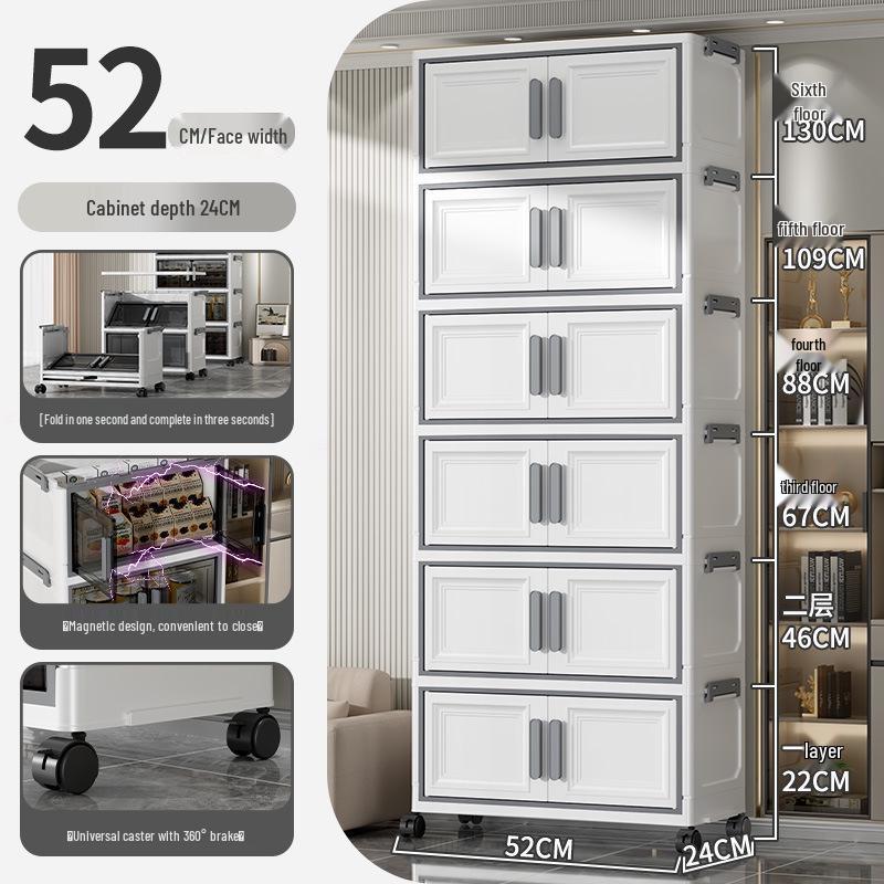 Foldable Plastic Storage Cabinet: Flip-Top Wardrobe Organizer for Clothes and Medicine