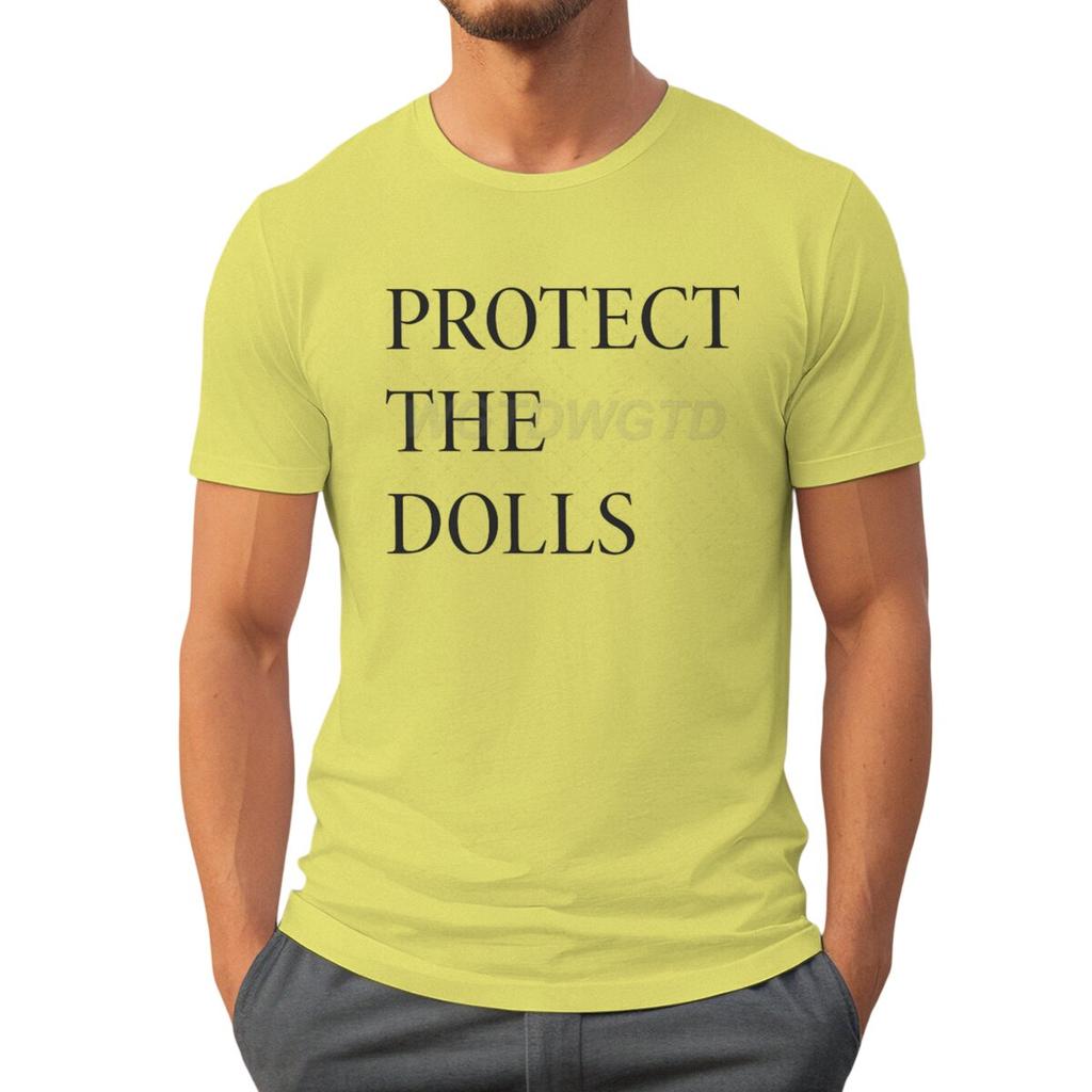 Hot Protect The Dolls Printed TShirts For Men Summer Short Sleeve Tee Shirts Round Neck T Shirt Casual Summer Men Clothes