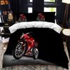 Luxury Bedding Set Motorcycle Fire Print Duvet Cover Set with Pillowcase Motocross Bedspread Boy's Bed Set