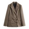 Women's Autumn & Winter Plaid Double-Breasted V-Neck Suit Jacket