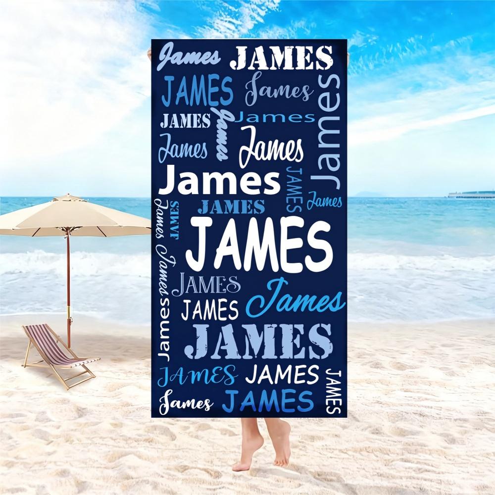 Sea Flower Letter Printed Beach Towel Large Size Foldable Portable Soft Shower Bath Towel For Travel Camping Yoga Travel Towel