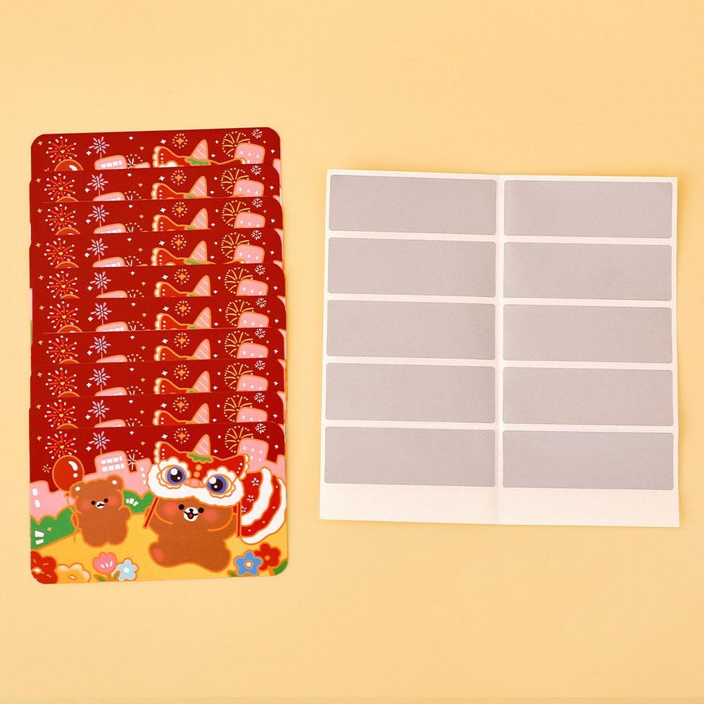 60Pcs Cartoon Scratch-off Cards Anniversary Surprise Lucky Cards Cute Vouchers Tickets Festivals