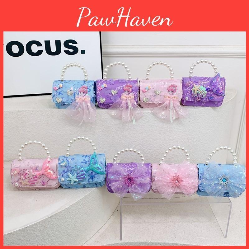 Snowflake Pattern Frozen Childrens Small Crossbody Bag With Material Sequin