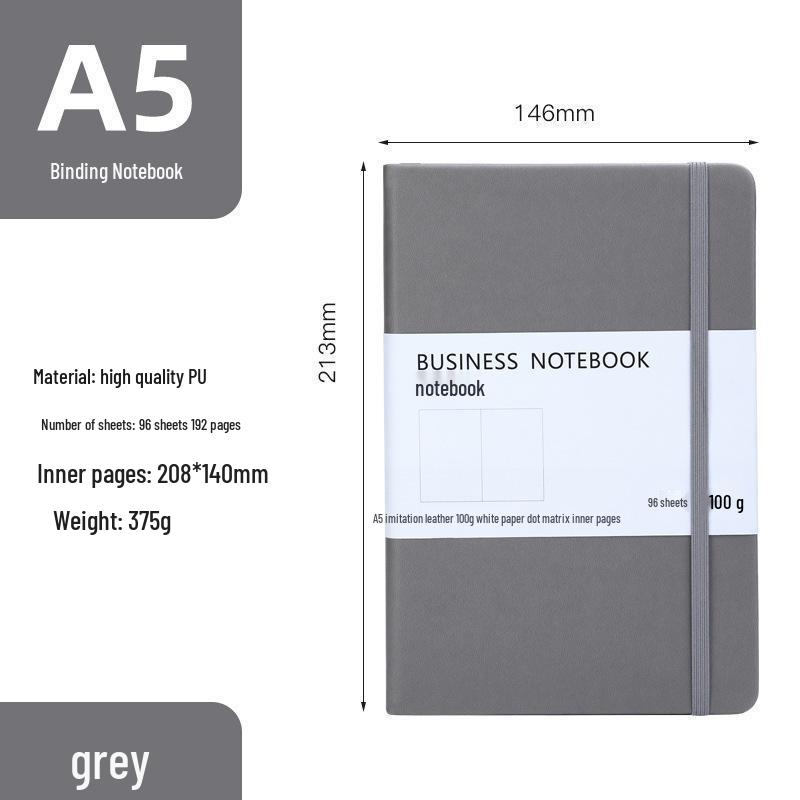 Lastikli A5 Özel Noktalı Izgaralı Defter, İş Ofisleri ve Günlükler İçin İdeal, Logo Basılabilir.