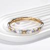 Flower Enamel Opening Bracelet Rhinestone Metal Hand Bracelet Chinese Cloisonne Bracelet  Cheongsam