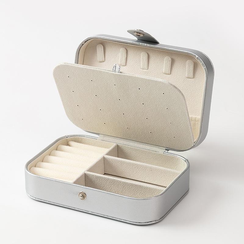 Jewelry storage box High-grade anti-oxidation stud earrings, necklace, jewelry ring grid desktop large-capacity display box