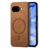 For Google Pixel 9a Leather Back Case Compatible with MagSafe Skin-touch Phone Cover