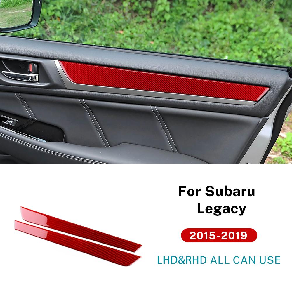 Real Soft Carbon Fiber Sticker For Subaru Legacy 2015 2016 2017 2018 2019 LHD RHD Car Front Door Panel Docor Trim Accessories