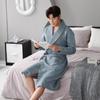 Men's Long Cotton Pajamas & Bathrobe - Thick, Three-Layer for Winter & Spring