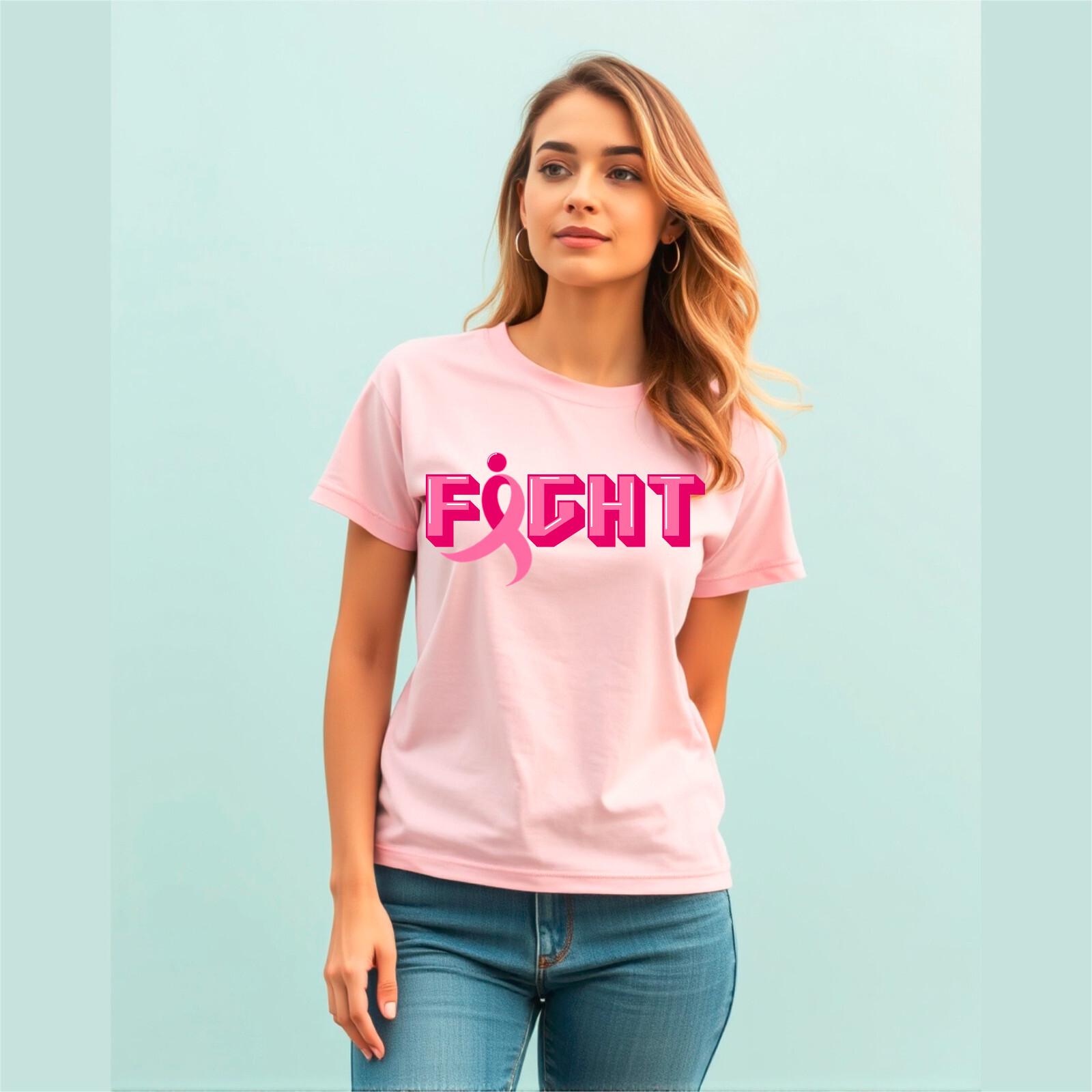 Pink Ribbon Fight Breast Cancer Awareness October 2026 Womens T-Shirt Support XXL
