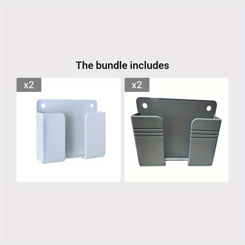 Wall Mount Phone Holder Adhesive Punch Free Remote Control Holder Plug Organizer for Home Bedroom Kitchen Office Storage