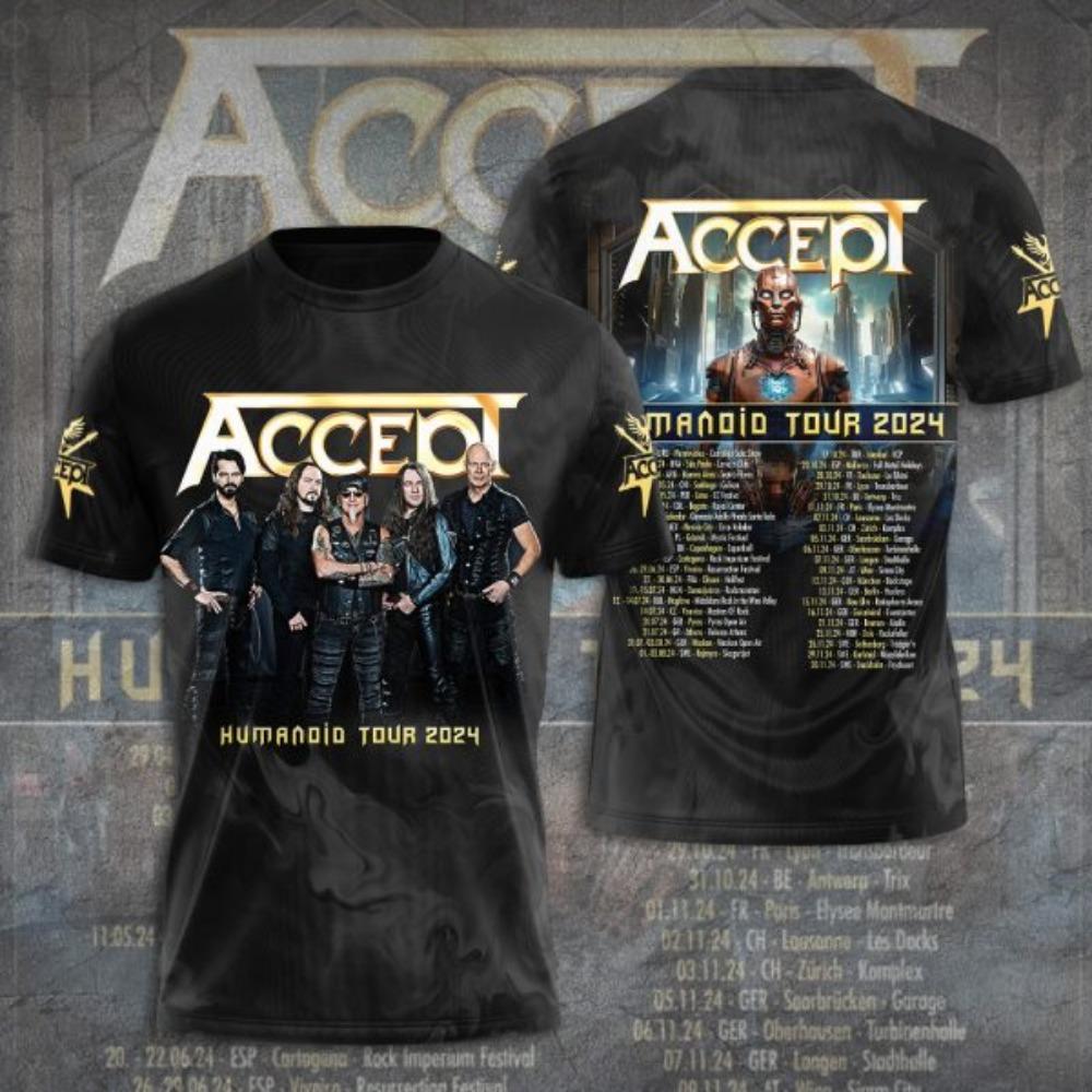 New Classic Band Accept T-shirts 3D Printed Men's Women Hip Hop Short Sleeve Round Neck T Shirt Oversized Tees Tops Man Clothing
