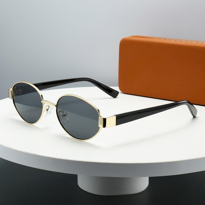 

Fashionable Vintage Retro Oval Shape Small Frame Lightweight High end Luxurious Women Sunglasses Stylish Sun Eyeglasses for Street Photography